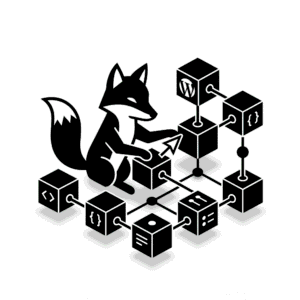 Fox interacting with digital blocks