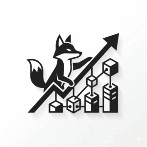Fox with upward trend graph